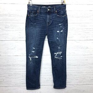 Old Navy Women's Jeans Mid Rise Boyfriend Distressed size 0 length 26"